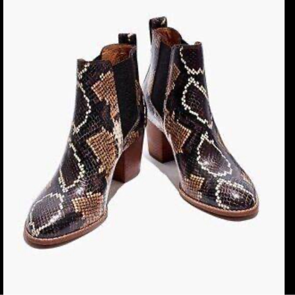 Madewell The Regan Boot Snake Embossed Boots